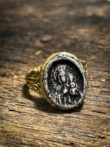 Polska Ceramics Coin Brass Ring