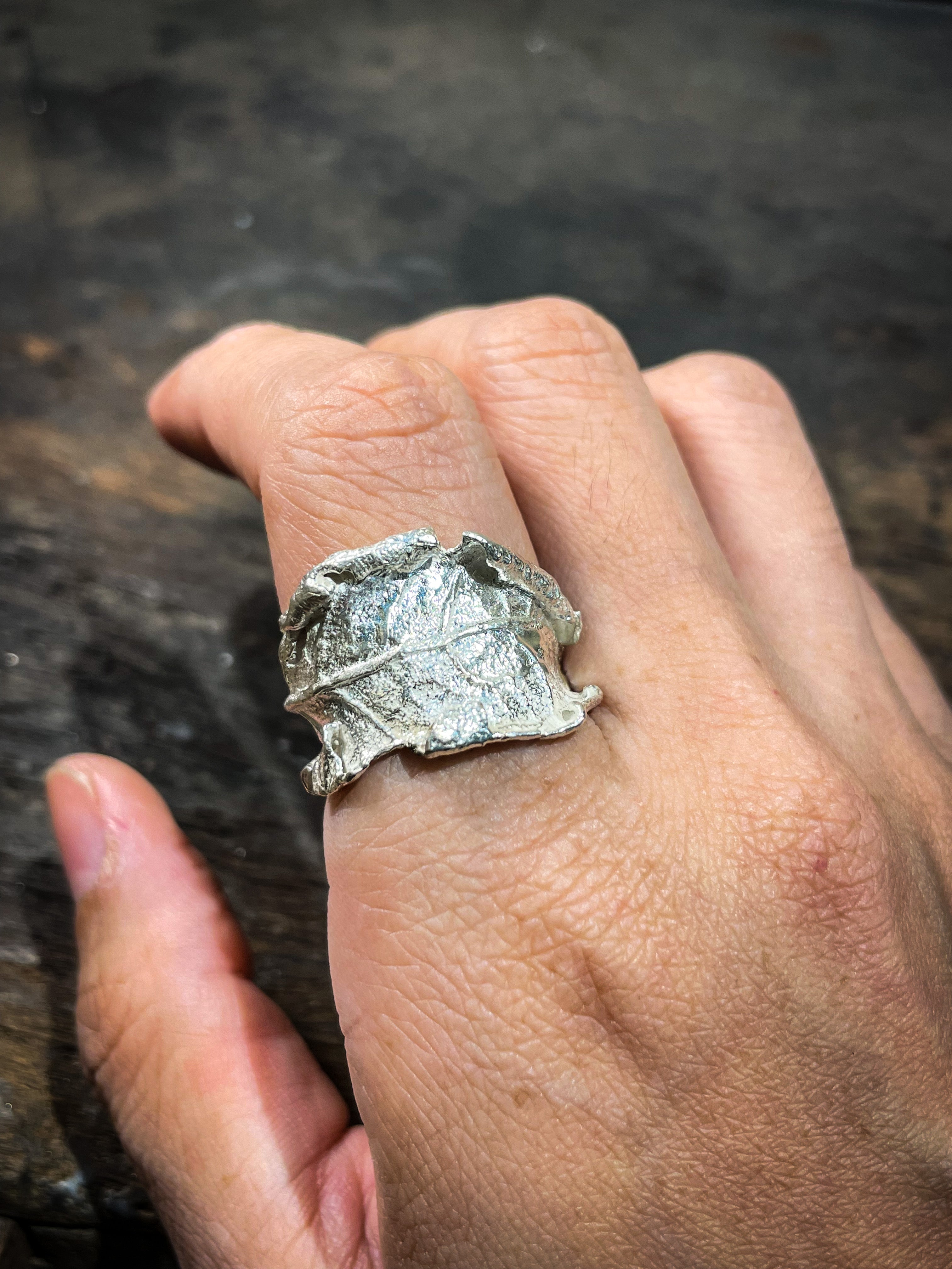 Silver Ragwort Leave Ring