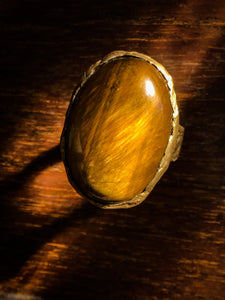 Brass Tiger Eye Ring