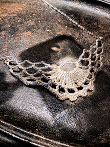 Polish Vintage Lace Silver Necklace