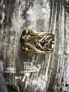 Icelandic Vintage Brass Spoon Ring 002