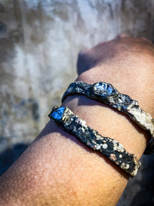 Oxdised Silver Labradorite Bracelet