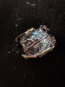 Silver Ragwort Leave Ring (Oxidized Purple)